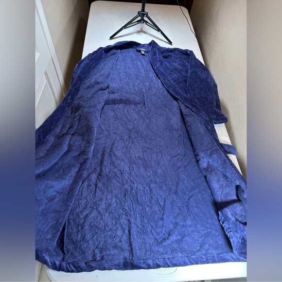 New Polo Ralph Lauren R191 100 Cotton French Terry Robe Navy Sz M - Picture 7 of 11